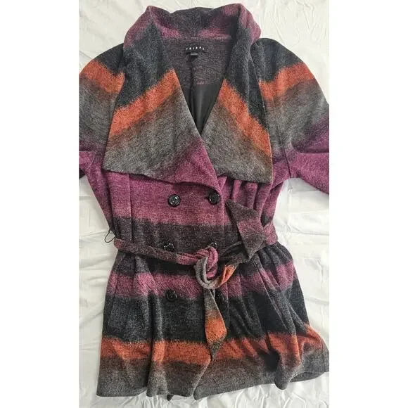 Tribal Double Breasted Striped Color Block Peacoat Size XL - Picture 5 of 15